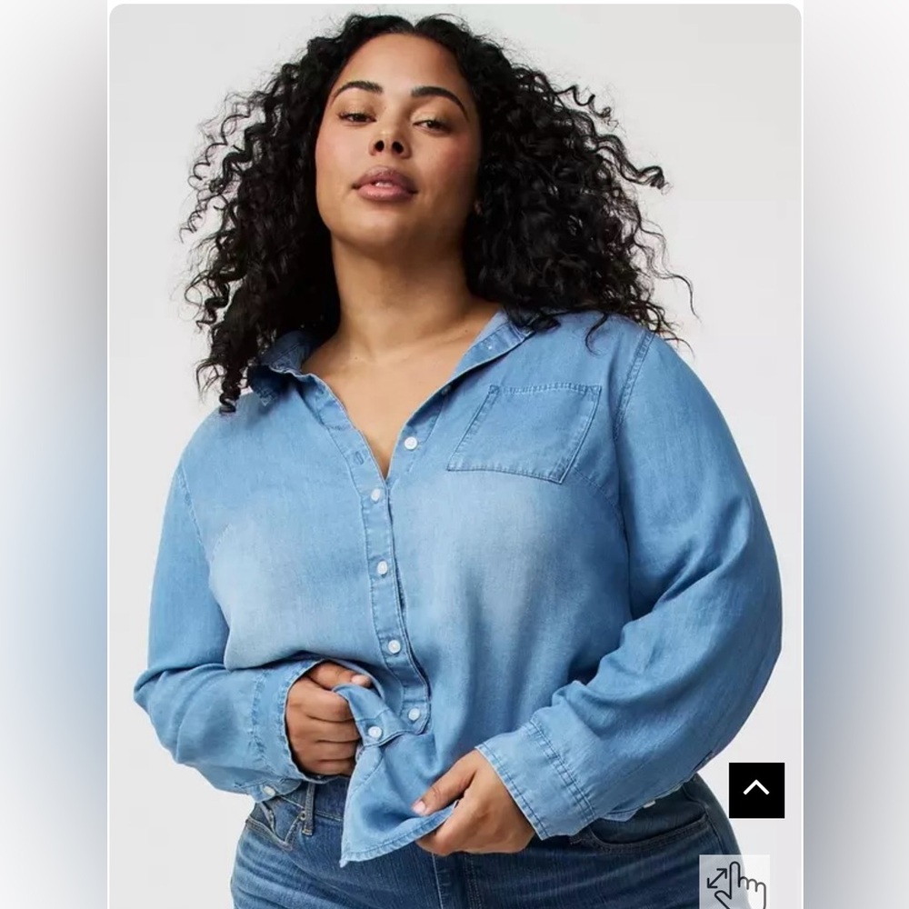 Torrid Light Denim Button Down Shirt